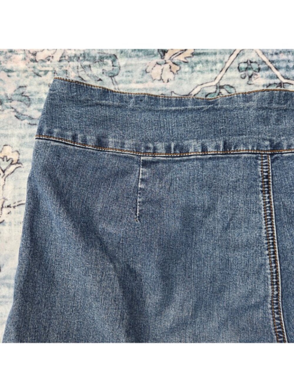 Vintage 90s Y2K Blue Denim Shorts With Buckle Belt Size L Mid Rise Stretch - Picture 7 of 8